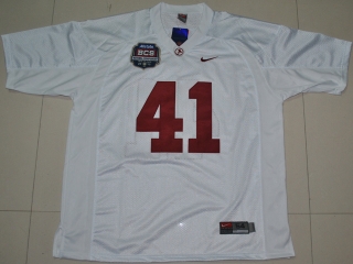 Nike Alabama Crimson Tide Courtney Upshaw 41 White 2012 BCS Patch College Football Jersey