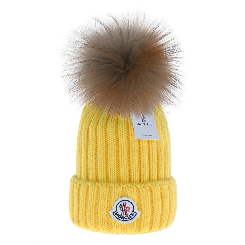 moncler ribbed beanie hat