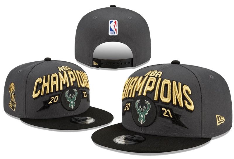 Buy NBA Milwaukee Bucks 2021 Final Champions Snapback Hats 93585 Online ...