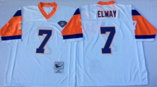 Vintage NFL Denver Broncos White #7 ELWAY Retro Jersey 98999