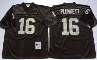 Vintage NFL Oakland Raiders Black #16 PLUNKETT Retro Jersey 99078