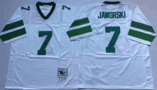 Vintage NFL Philadelphia Eagles White #7 Jaworski TUYA Retro Jersey 99139