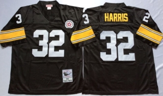 Vintage NFL Pittsburgh Steelers Black #32 HARRIS Retro Jersey 99152