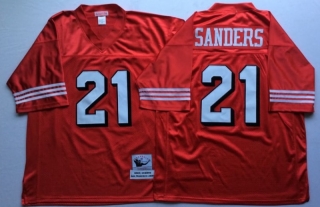 Vintage NFL San Francisco 49ers Red 75TH #21 SANDERS Retro Jersey 99231