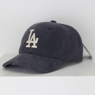 MLB Los Angeles Dodgers Winter Striped Corduroy Curved Snapback Hats 102121