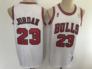 Chicago Bulls 23# Jordan Mitchell&Ness NBA Champion Retro White Jersey 112200