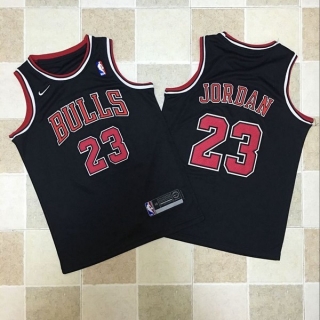 Chicago Bulls 23# Jordan Nike Black NBA Densely Embroideried Children 112236