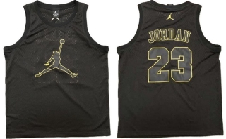 Jordan big LOGO Black Gold Mesh NBA Densely Embroideried 112254