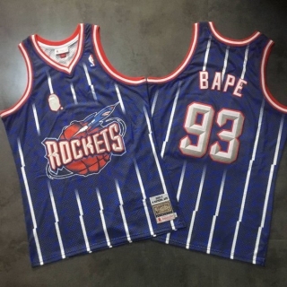 AAPE x MITCHELL & NESS Houston Rockets NBA Densely Embroidered Jerseys 112363