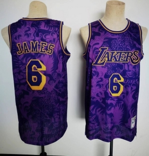 Los Angeles Lakers 6# Lebron James Purple 2022 Chinese New Year Tiger CNY 4