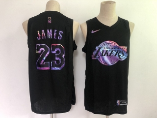 Los Angeles Lakers 23# Lebron James Lakers Black Iridescent 2021 HWC Limited NBA Jerseys 112479