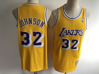 Los Angeles Lakers 32# Johnson Mitchell&Ness NBA Retro Jersey 112515