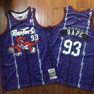 BAPE x MITCHELL & NESS Toronto Raptors 93# Purple NBA Densely Embroidered 112783