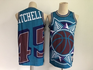 Utah Jazz 45# Mens Donovan Mitchell Teal Big Face 2.0 NBA Jerseys 112829