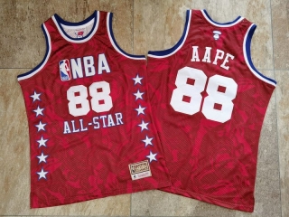 AAPE x MITCHELL & NESS 1988 All-Star Red Densely NBA Embroidered Jerseys 112847