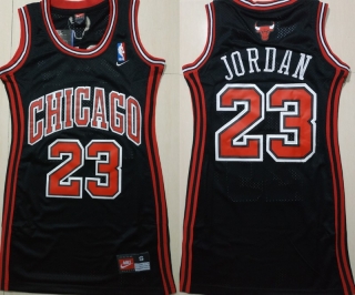 Chicago Bulls 23# Jordan Black NBA Womens Jersey 112859