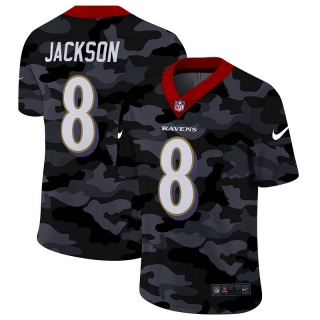 Baltimore Ravens 8# Jackson Black Camo NFL Jerseys 113243