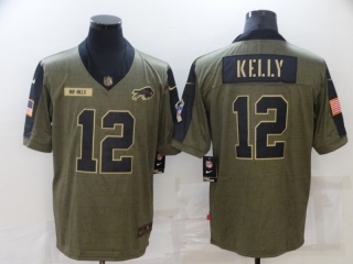 Buffalo Bills 12# Kelly 2021 Military Salute To Service NFL Jerseys 113286