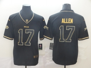 Buffalo Bills 17# Allen Black Gold Vapor Retro NFL Jerseys 113303