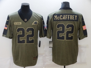 Carolina Panthers 22# McCaffrey 2021 Military Salute To Service NFL Jerseys 113327