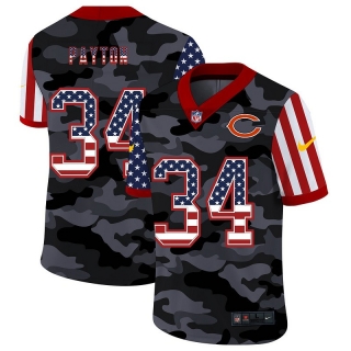 Chicago Bears 34# Payton 2020 American Flag Camo NFL Jerseys 113350