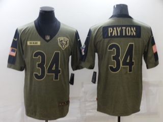 Chicago Bears 34# Payton 2021 Military Salute To Service NFL Jerseys 113353