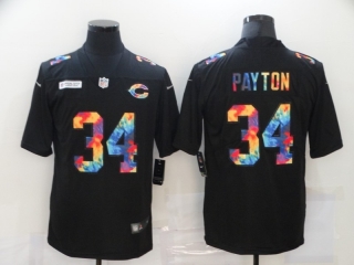 Chicago Bears 34# Payton Black Rainbow NFL Jerseys 113354