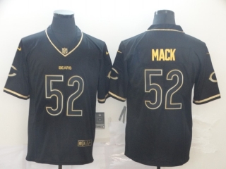 Chicago Bears 52# Mack Black Gold Vapor Retro NFL Jerseys 113368