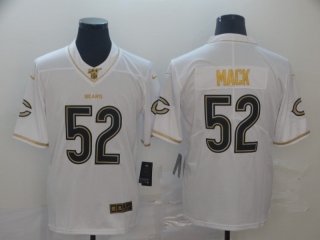 Chicago Bears 52# Mack White Golden NFL Retro Jerseys 113377