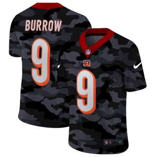 Cincinnati Bengals 9# Burrow Black Camo NFL Jerseys 113386