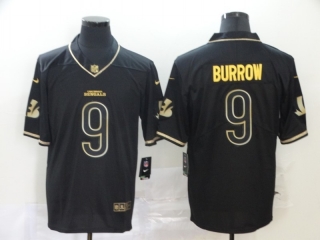 Cincinnati Bengals 9# Burrow Black Gold Vapor Retro NFL Jerseys 113388