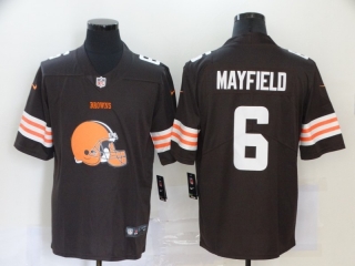 Cleveland Browns 6# Mayfield Fashion Big Team Logo NFL Jerseys 113416