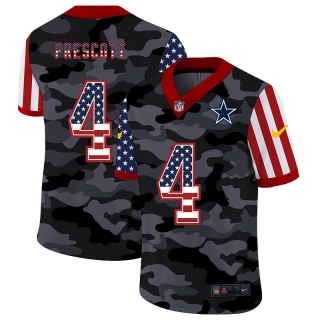 Dallas Cowboys 4# Prescott 2020 American Flag Camo NFL Jerseys 113441