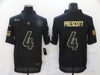 Dallas Cowboys 4# Prescott 2020 Salute To Service NFL Mens Jersey 113442