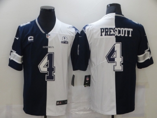 Dallas Cowboys 4# Prescott 2020 White and Black NFL Jerseys 113444