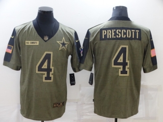 Dallas Cowboys 4# Prescott 2021 Military Salute To Service NFL Jerseys 113445