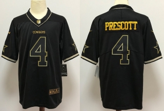 Dallas Cowboys 4# Prescott Black Gold NFL Jerseys 113447