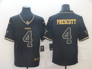 Dallas Cowboys 4# Prescott Black Gold Vapor Retro NFL Jerseys 113448