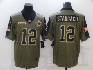 Dallas Cowboys 12# Staubach 2021 Military Salute To Service NFL Jerseys 113477