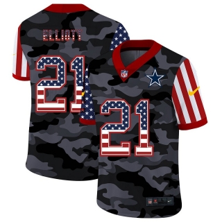 Dallas Cowboys 21# Elliott 2020 American Flag Camo NFL Jerseys 113494