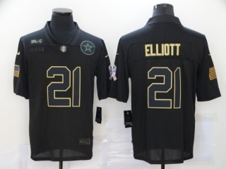 Dallas Cowboys 21# Elliott 2020 Salute To Service NFL Mens Jersey 113495