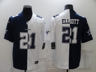 Dallas Cowboys 21# Elliott 2020 White and Black NFL Jerseys 113496