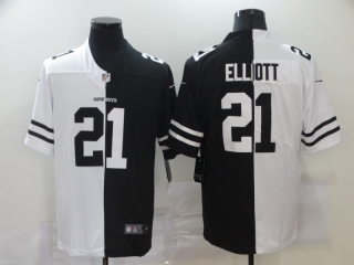 Dallas Cowboys 21# Elliott 2020 White and Black NFL Jerseys 113497