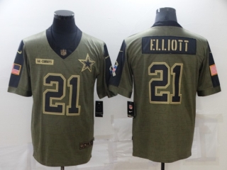 Dallas Cowboys 21# Elliott 2021 Military Salute To Service NFL Jerseys 113498