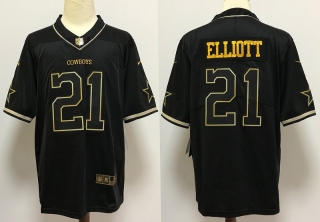 Dallas Cowboys 21# Elliott Black Gold NFL Jerseys 113500