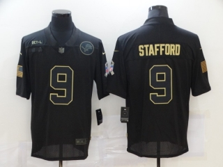 Detroit Lions 9# Stafford 2020 Salute To Service NFL Mens Jersey 113598