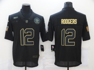 Green Bay Packers 12# Rodgers 2020 Salute To Service NFL Mens Jersey 113628