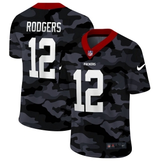 Green Bay Packers 12# Rodgers Black Camo NFL Jerseys 113631