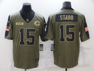 Green Bay Packers 15# Starr 2021 Military Salute To Service NFL Jerseys 113643