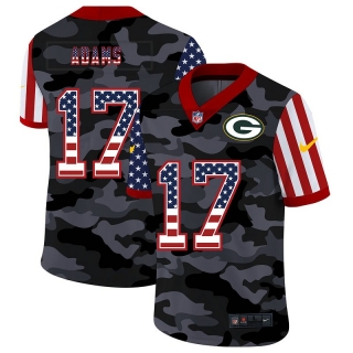 Green Bay Packers 17# Adams 2020 American Flag Camo NFL Jerseys 113645